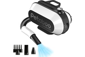 petaboo Dog Dryer - Ultra-Quiet 40dB Cat Mode, Portable & All-in-One Storage, 3-in-1 Nozzles & Adjustable Speed/Temp, Negative Ion Technology, BLDC Motor, Force Dryer for Dogs & Cats