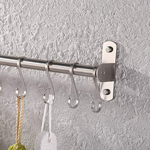 KES Kitchen Tool and Utensil Rack with 10 Hooks Multipurpose 22-Inch Wall Mounted, Brushed SUS304 Stainless Steel 2 Pack, KUR209S55-2-P2 - Thumbnail 4