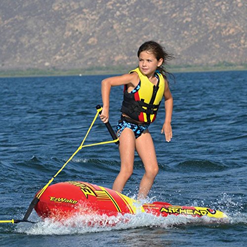 Airhead-EZ-Wake-Trainer-Inflatable-Towable-Boat-Wakeboard-Tube-w60-Tow-Rope
