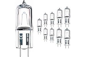 G8 Halogen 120V 50W Light Bulb, 10 Pack High Output T4 JCD G8 Bulb, Dimmable G8 Xenon Bulb, G8 Warm White 2800K, T4 Bulb G8 1