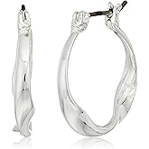 Nine West Women's Hoop Earrings Silver Tone