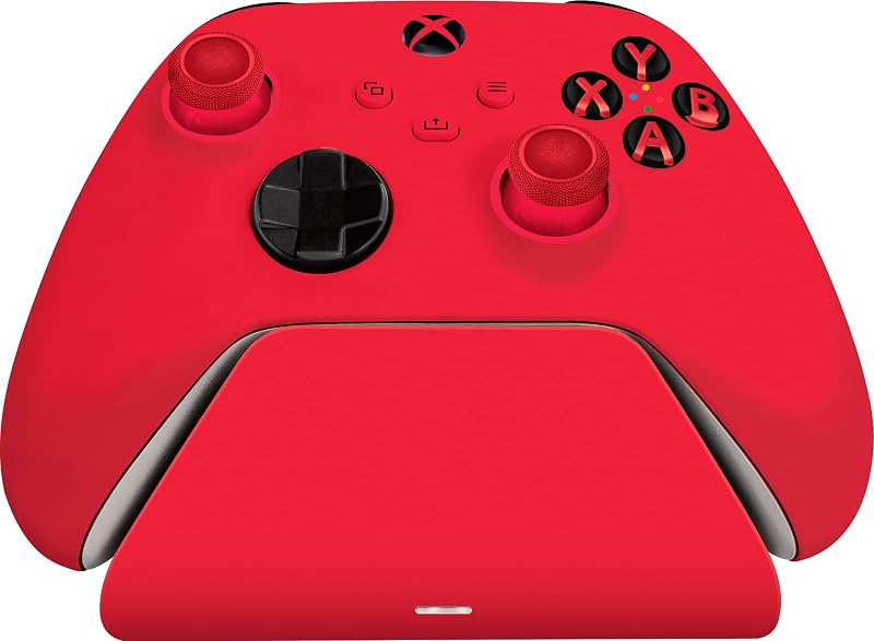Base di Ricarica Rapida Universale per Xbox - Caricabatterie Rapido per controller Xbox (Ricarica Rapida, Compatibilità Universale, Sistema a Contatto Magnetica) Pulse Red