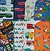 2 Ply Printed Flannel 8x8 Inches Set of 5 Zoom Zoom- Proudly Made in the USA!