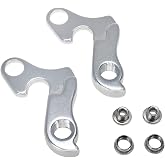AUTUT 2 Pcs Universal Bicycle Bike Derailleur Hanger Frame Gear Tail Hook | Silver Tone Bike Components &amp; Parts, Derailleur Hanger for Cyclocross, Mountain, Road Racing Bike(2 Pack,2.38"&times;1.57")