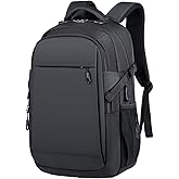 Kamlui Travel Laptop Backpack, Fits up to 15.6-inch Laptops, Computer Bag, Large Capacity Business Backpack with Multiple Compartments, Black
