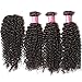 ALI JULIA 3 Bundles Brazilian Virgin Curly Hair Weft with 1pc 4 * 4 Lace Closure Free Part 7A Grade 100% Unprocessed Human Hair Extensions Natural Color(12 14 16 +12 inch closure)