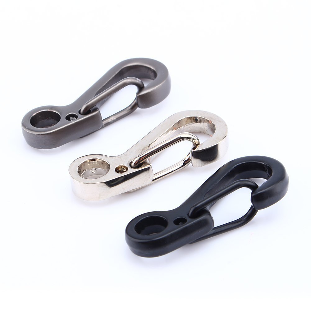 Fdit Mini EDC Carabiner Snap Spring Clips Hook Survival Keychain Tool 10 Pcs