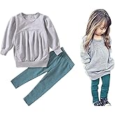 Ritatte Toddler Girls Clothes Winter Warm Long Sleeve Tops Long Pants Suit Kids Soft Cotton Fall Outfits 2Pcs Set