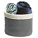 InterDesign Ellis, Hand Knit Round Bin for Towels, Blankets, Handbags, Clothing - Large, Gray/Ivory