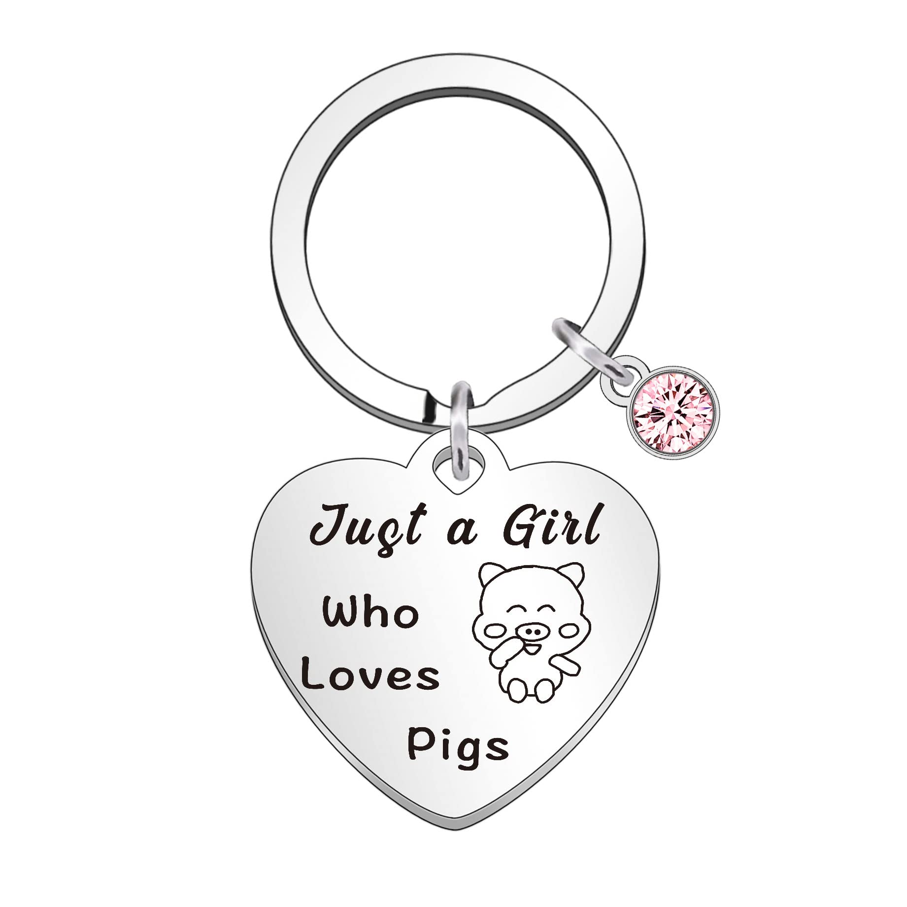 WTOPP Pig Lover Gift Just a Girl Who Loves Pigs Keyring Pig Jewelry Gifts Pig Keychain For Friends Girls Christmas Graduation Birthday Gift For Pig Lovers