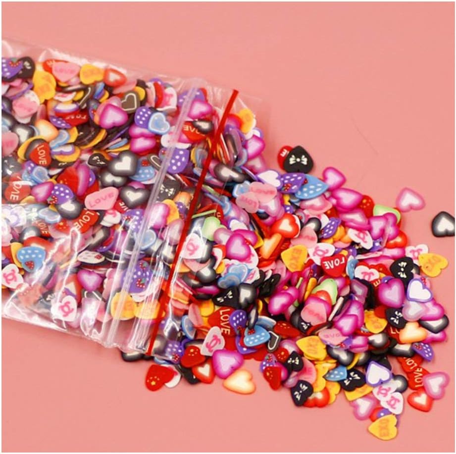 Cren 1000pcs DIY Nail Art Accessories Decorations Soft Clay 3D Assorted Patterns Slices