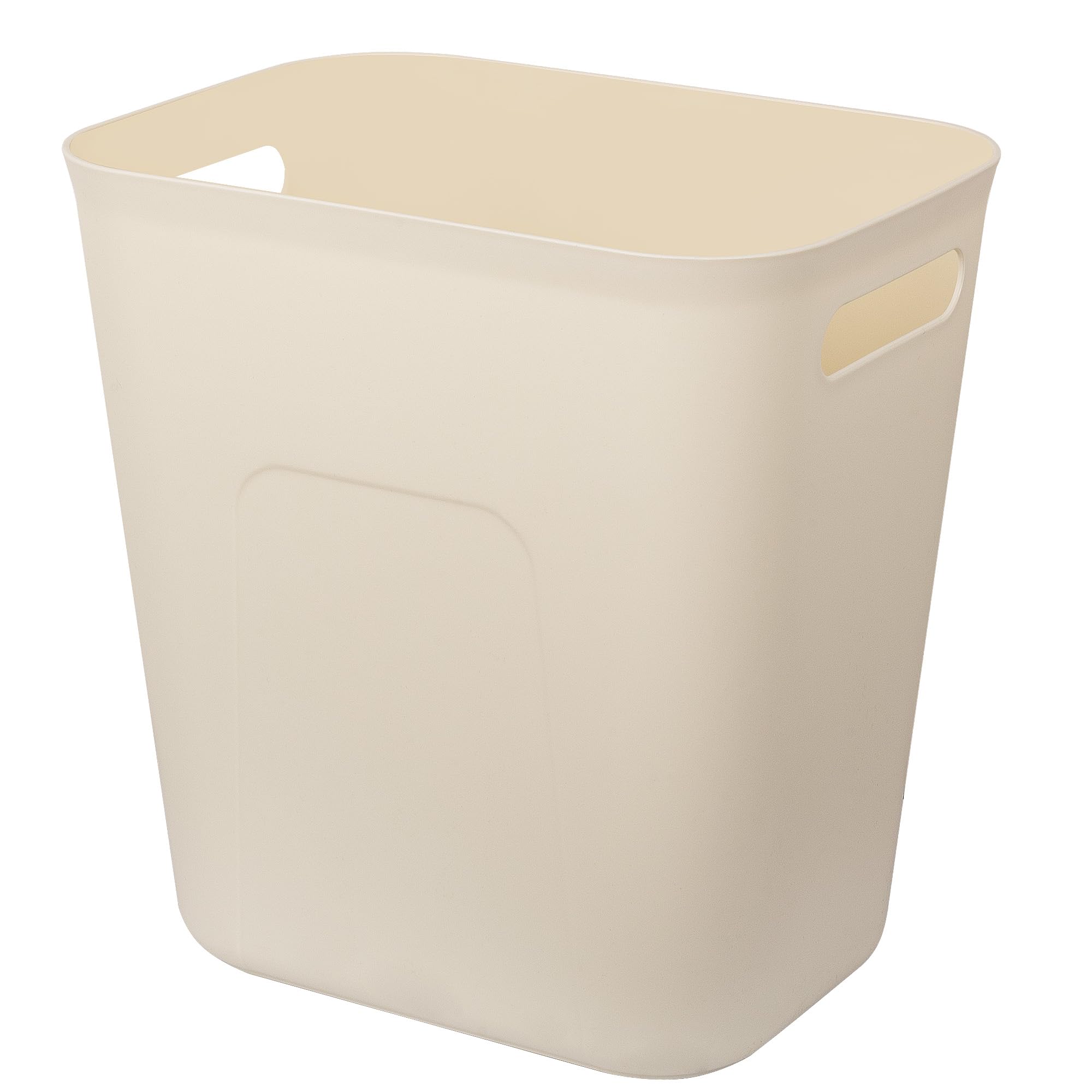 Photo 1 of UUJOLY Plastic Small Trash Can Wastebasket, Garbage Container Basket for Bathrooms, Laundry Room, Kitchens, Offices, Kids Rooms, Dorms, 3.5 Gallon, Beige