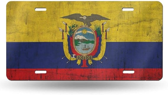 Amazon Co Jp ナンバー ナンバープレート エクアドル国旗 ナンバープレートベース 普通車 軽自動車適用 雑貨 6x 12 Inch 服 ファッション小物