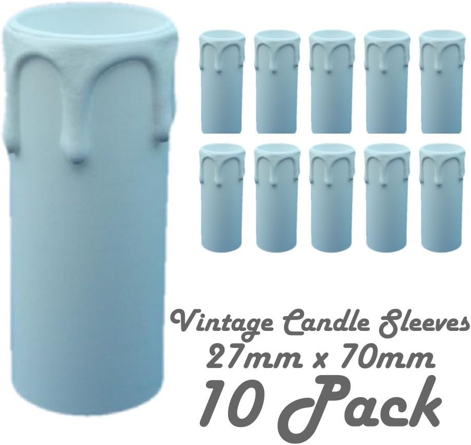 10 Pack White 70MM Candle DRIP Sleeve for Light Fittings Diameter