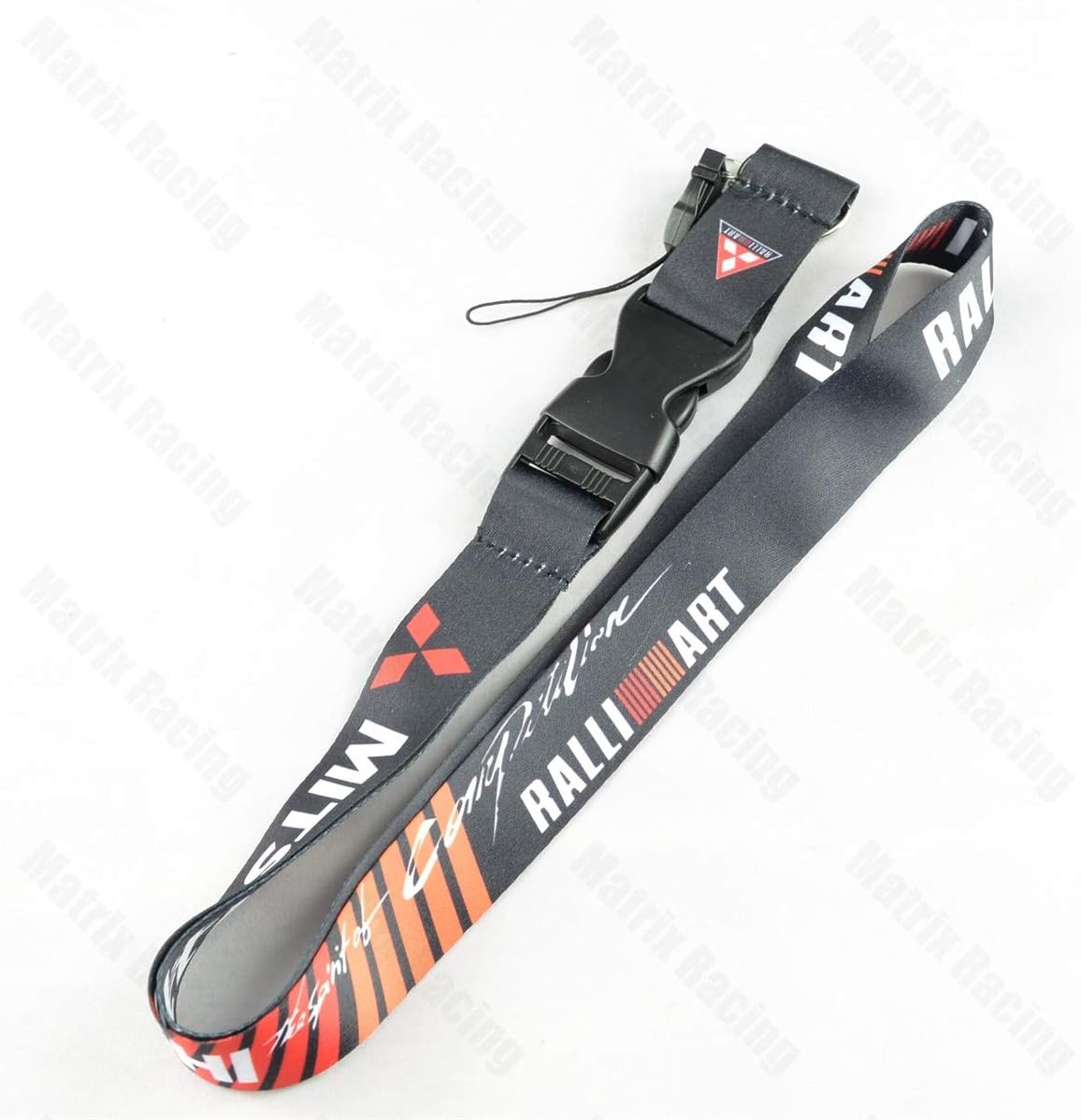 JDM Style for Ralliart Mitsubishi Cellphone Lanyard Racing Car Keychain ID Card Neck Strap for Mitsubishi Lancer Evo Evolution Eclipse Outlander Pajero (2.5CM)