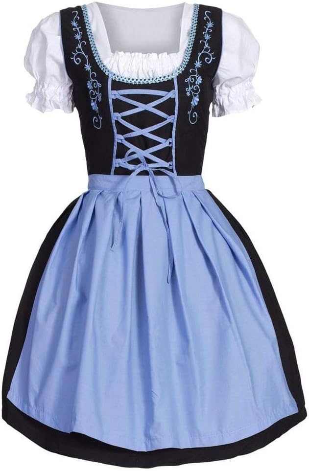 HighlifeS Women's Oktoberfest Cosplay Costume Bavarian Beer Girl Drindl Tavern Maid Dress (M)