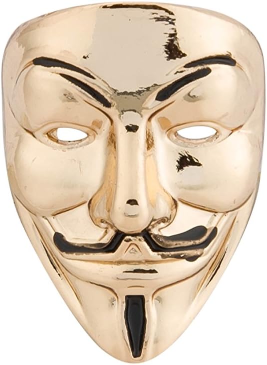 KnighthoodBrooch Lapel Pin for Men Golden Anonymous Mask Lapel Pin Golden Badge Coat Suit Wedding Gift Party Shirt Collar Accessories