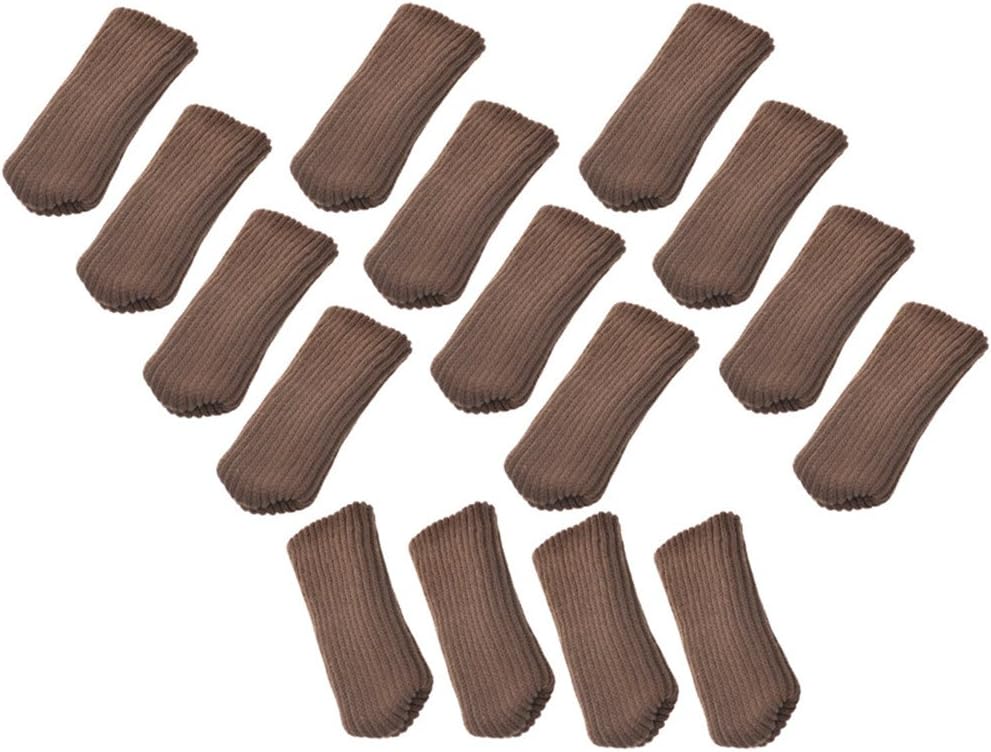 Lenhar32pcs Knitted Wool Furniture Feet Pads/Furniture Knit Socks/Chair Leg Floor Protector (brown) (brown)