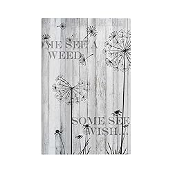 Rustic Gray Wood Barn Dandelion No Device Light