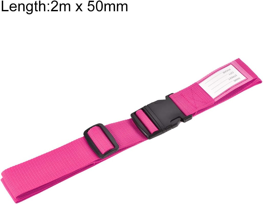 sourcing map Luggage Straps Suitcase Belts with Buckle Label, 2Mx5cm Adjustable PP Travel Bag Packing Accessories, Rose Red 2Pcs - Image 3