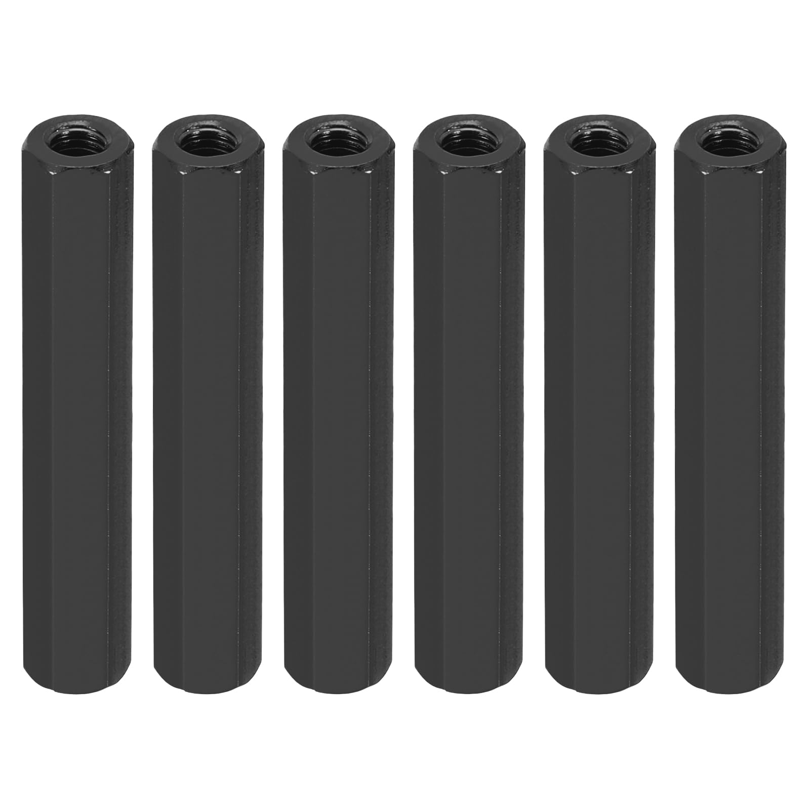 PATIKIL M3 Hex Nuts, 6pcs M3 Threaded Spacers Aluminum 35mm L Female Metal Spacer Screw Standoff for M3 Screw Bolts RC Car Drones Stacks Motherboard, Black โ image 1