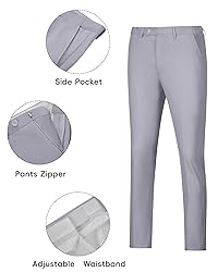 Men's Suit Slim Fit 2 Piece Grey Suits for Men Two