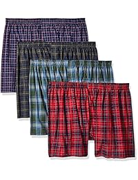 Multipack de boxer de cuadros y tartán tejido Fruit of the Loom para hombre
