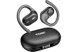 TOZO OpenWear Open Ear Headphones, Adjustable Ear Hooks, Ultra Comfort, Punchy Bass Bluetooth Headphones 5.4 with Smart Digital Display, Immersive Audio Earbuds, Stereo Bass, Fast Charging
