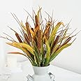 Factory Direct Craft Artificial Cattail Bush with Fall Leaves and Grasses - This Cat Tails Fake Wildflower Plant Makes an Instant Home Decorating Autumn Flower Arrangement (20" L)