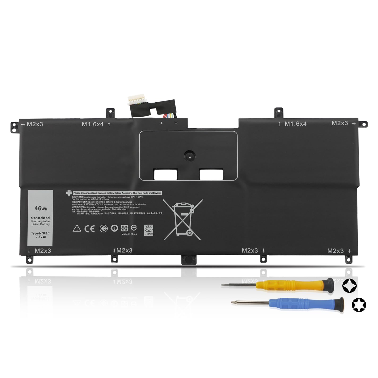 K KYUER NNF1C HMPFH Laptop Battery Replacement for Dell XPS 13 9365 2-IN-1 2017 P71G P71G001 XPS 13-9365-D1605TS XPS 13-9365-D1805TS 13-9365-D2805TS 13-9365-D3605TS 13-9365-D3805TS NP0V3 0NNF1C 46WH