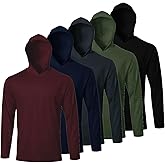 LeeHanTon Men's Sun Shirts Sun Protection Hoodie Shirt UPF 50+ Long Sleeve Work Athletic Shirt with Hooded for Fishing Hiking