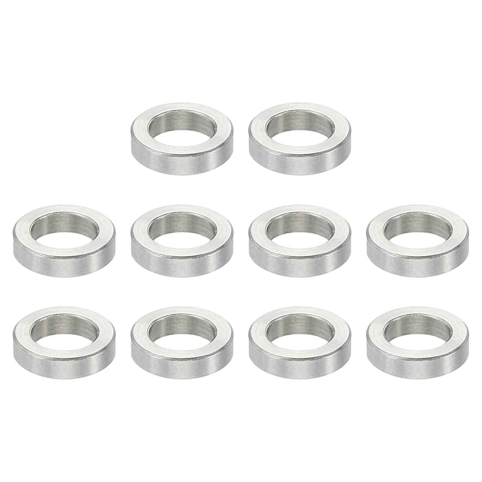 PATIKIL M5 Stainless Steel Spacers, 10 Pcs Metal Spacer Stainless Steel 5.1mm ID x 8mm OD x 2mm L Stainless Steel Spacer Screw Standoff Round for 1/5inch or M5 Screw Bolts