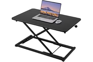 Raathionty Standing Desk Converter Adjustable Height,Keyboard Riser for Stand Up Desk Riser,Computer Keyboard Stand for Desktop,Ergonomic Sit Stand Computer Workstations Black Size 23.6 Inch