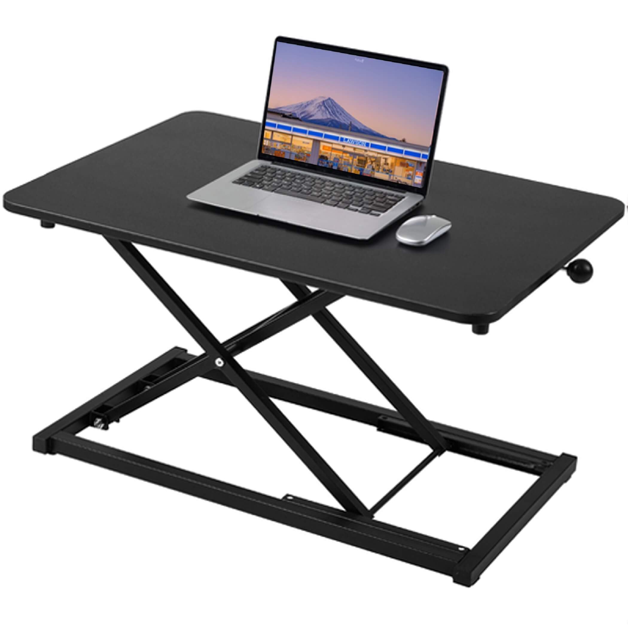 Photo 1 of (USED/FAIR) (UNTESTED) Raathionty Standing Desk Converter Adjustable Height,Keyboard Riser for Stand Up Desk Riser,Computer Keyboard Stand for Desktop,Ergonomic Sit Stand Computer Workstations Black Size 23.6 Inch