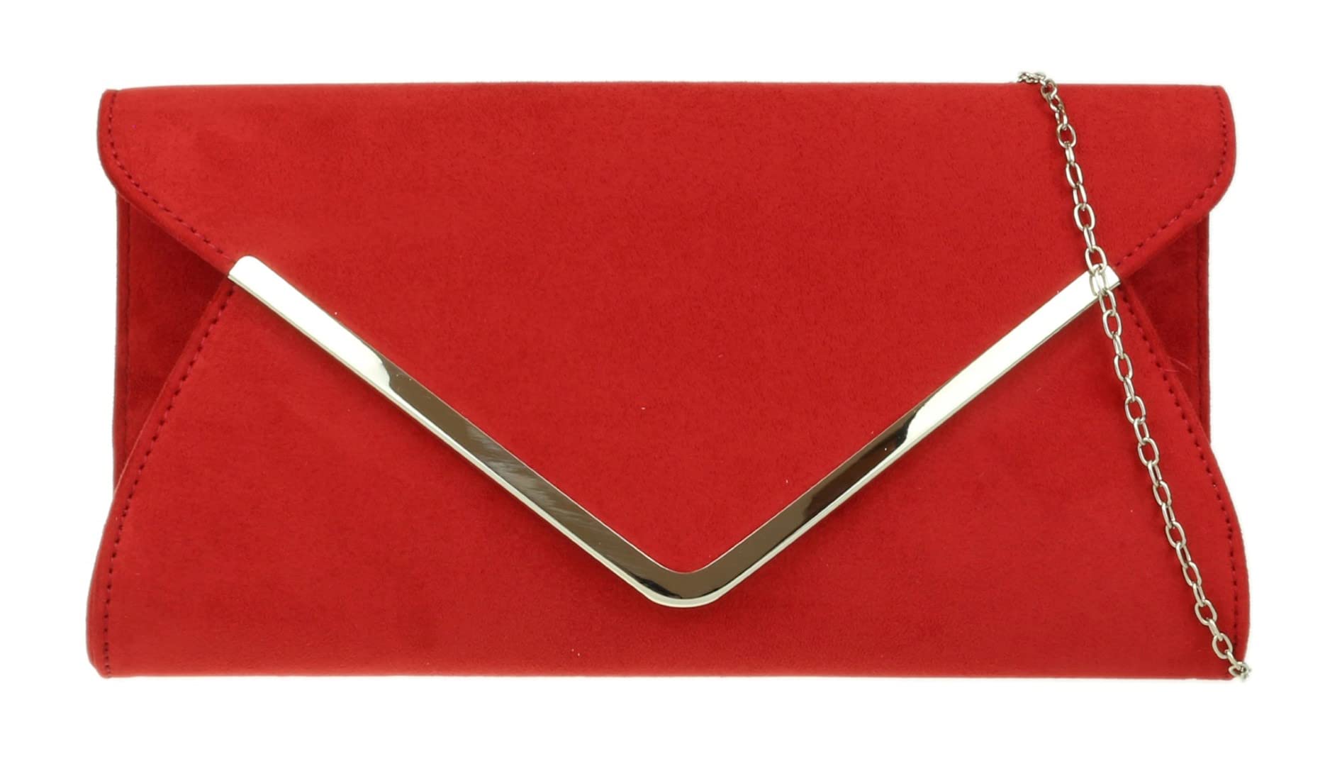 Girly Handbags Envelope Clutch Bag - Red