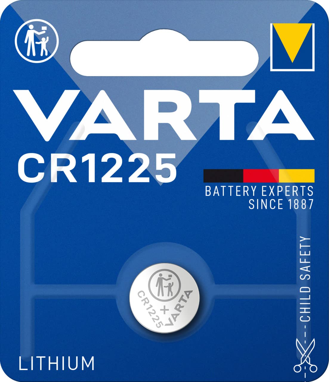 VARTA Batteries Electronics CR1225 Lithium button cell battery 1-pack, Button cells in original blister pack of 1