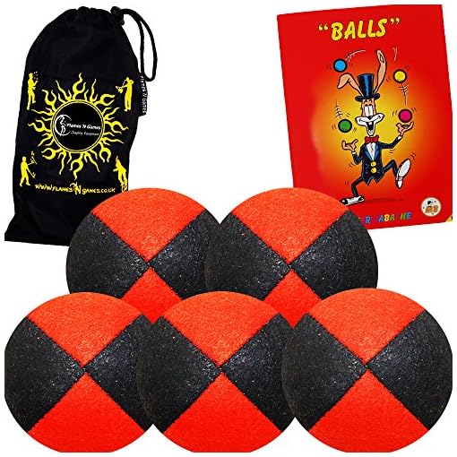 5x Pro Thud Juggling Balls - Deluxe (SUEDE) Professional Juggling Ball Set of 5 with Mister Babache Ball Juggling Book of tricks, and a Fabric Travel Bag! - Image 5