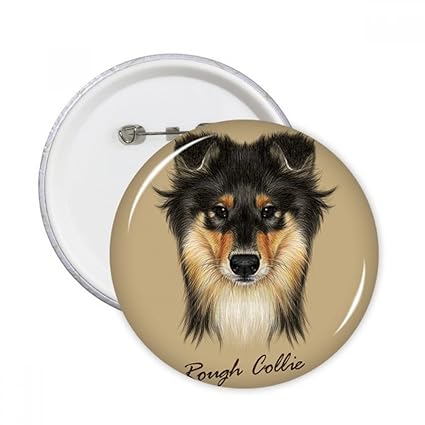 Amazon Com Long Haired Rough Collie Pet Animal Round Pins Badge
