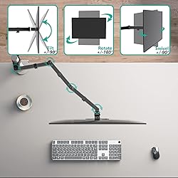 WALI Single Monitor Arm, Universal 3 Tier Arm Fully