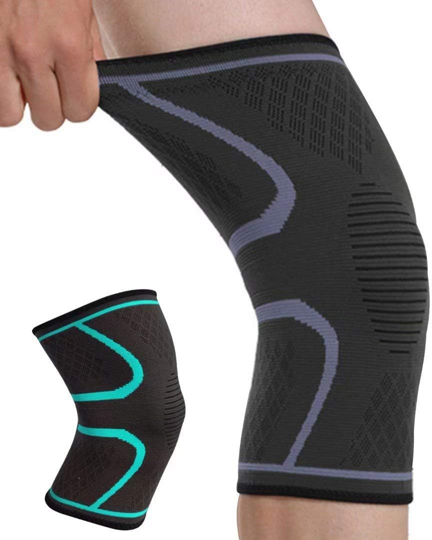 CRAZY STONE 2 Pack Knee Compression Sleeve- Best Knee Brace for Men & Women- Joint Pain Relief, Injury Recovery - Knee Support for ACL, Meniscus Tear, Running, Basketball, Football, Yoga, Gym, Sports: Industrial & Scientific