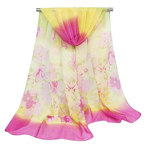 FAIRYGATE Head Scarfs for Women Scarf Blossom Touch of Elegance Beautifully Luxury Chiffon Head Scarves Floral Lightweight Wrap Shawl 150cm x 50cm 45043