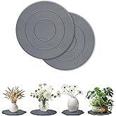 TBEECOZY Diatomaceous Earth Plant Saucer Instant Dry, 2 Pack 8 inch Super Absorbent Plant Trays for Pots, Plant Water Catcher Tray, Plant Drip & Drainage Tray for Indoor, Gray