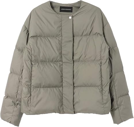 Amazon アーバンリサーチ ダウンジャケット コンパクトノーカラーダウン レディース Ur07 27t004 Ash Khaki 36 コート ジャケット 通販