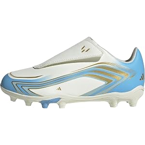 adidas Boys F50 Messi Club Velcro Firm Ground Multi Ground Sneakers Shoes - Beige