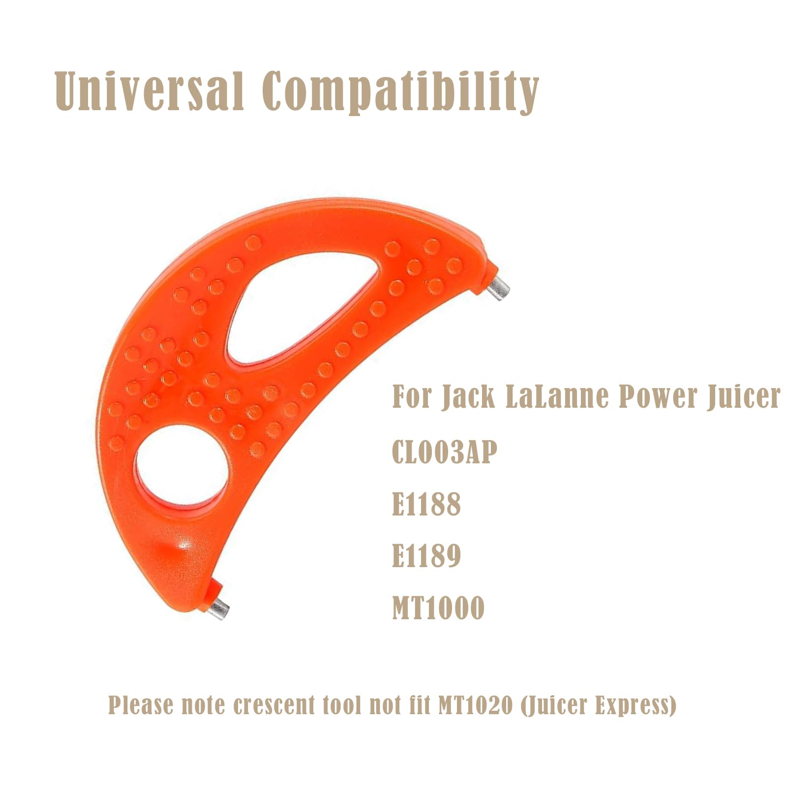 Crescent Tool Compatible for Jack Lalanne Power Juicer CL003AP E1188 E1189 MT1000 Juicer Replacement Parts (Orange)