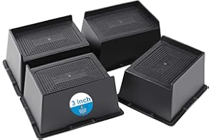 EGTTGIN Bed Risers 2 inch, 3 inch, 4 inch, 5 inch, 6 inch Heavy Duty, Oversized Furniture Riser for Couch Sofa Table Desk Chair Recliner Leg Frame Dorm, Support up to 6000 Lbs (Black 3 inch, 4 Pack)