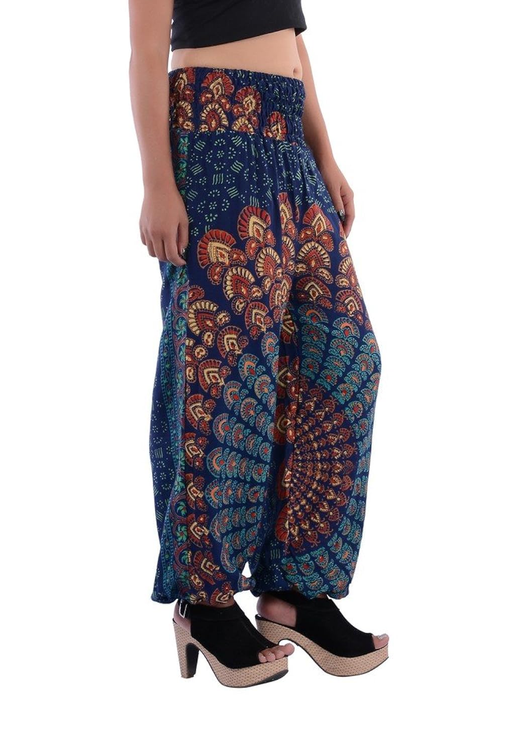 indi bargain rayon rajasthani mandala hand block printed harem trouser