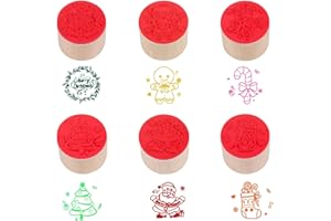 CCINEE Tampons de Noël en bois et caoutchouc, tampons en bois pour travaux manuels de Noël, fabrication de cartes