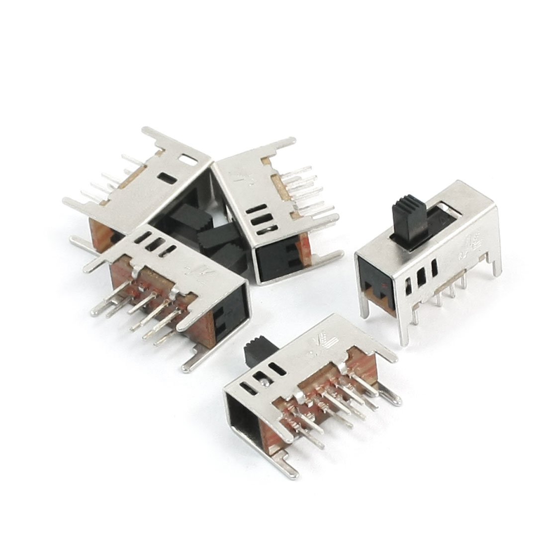 Sourcingmap 5pcs DC50V 0.5A 8Pins PCB 3 Position DP3T Horizontal Sliding Switches
