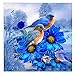 Neartime Clearance! Bird+Flower Drilling Painting, 5D Full Diamond Landscape Embroidery Home Decor Art Cross Craft Stitch (30×30cm, Blue)